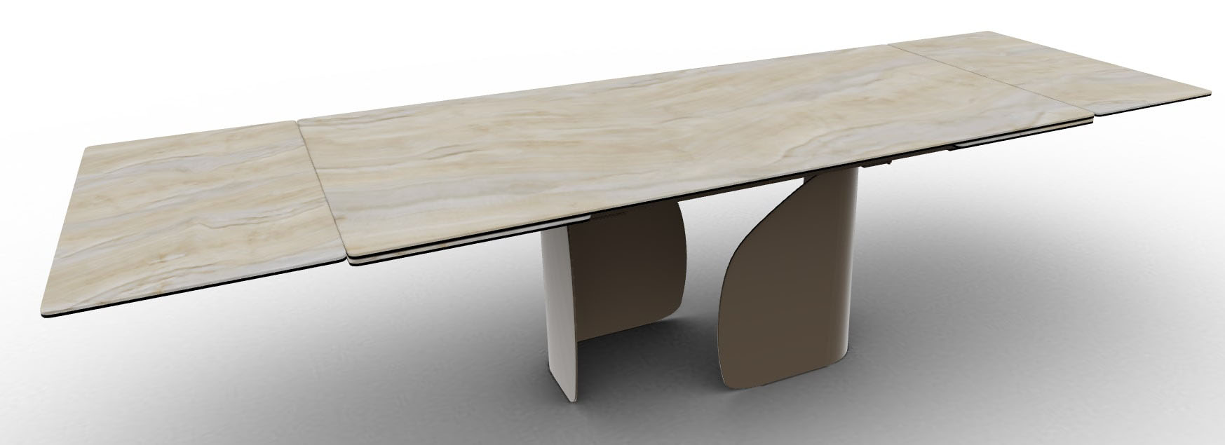 Twins W78.7"-98.4"-118.1" Ceramic/Metal Customizable Extendable Rectangular Dining Table