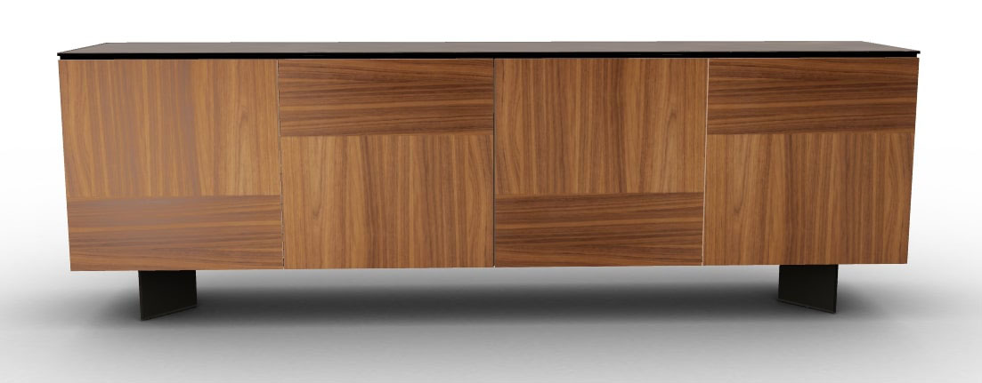 Universal Ceramic/Wood/Glass Customizable Sideboard w/4 Doors & Metal Base