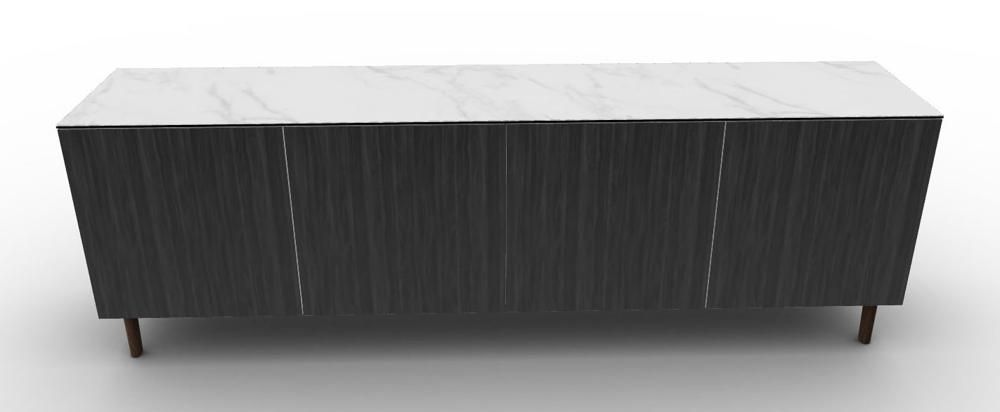 Universal Ceramic/Wood/Glass Customizable Sideboard w/4 Doors & Wooden Feet