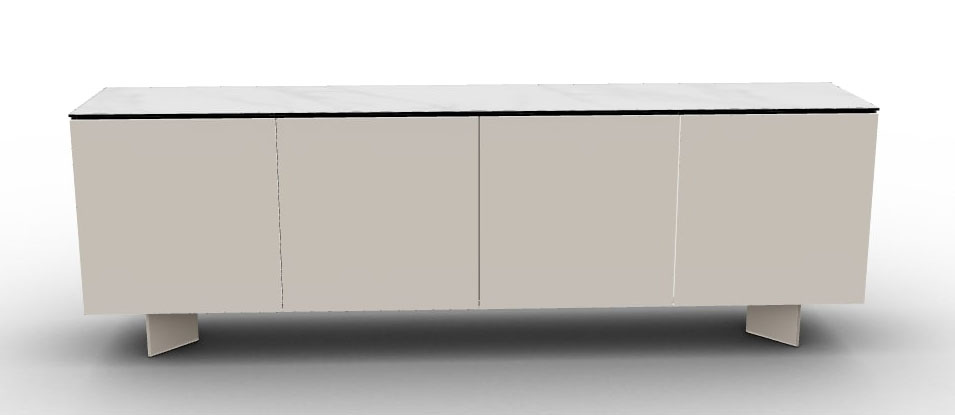 Universal Ceramic/Wood/Glass Customizable Sideboard w/4 Doors & Metal Base