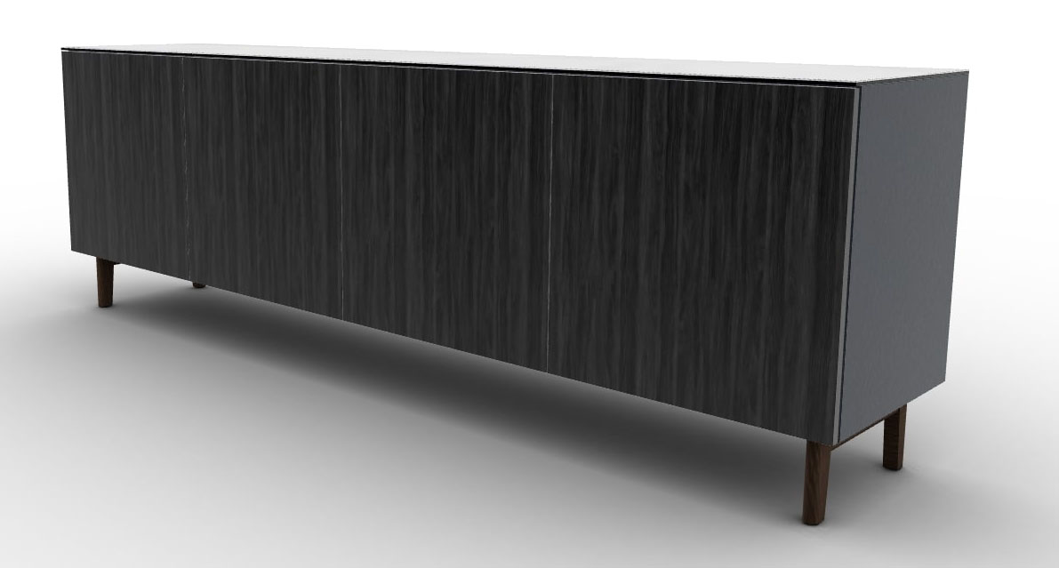 Universal Ceramic/Wood/Glass Customizable Sideboard w/4 Doors & Wooden Feet