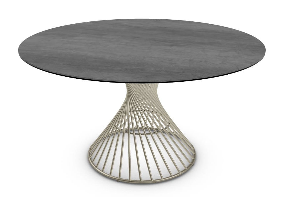 Vortex W55.1-inch Ceramic/Metal Customizable Round Dining Table