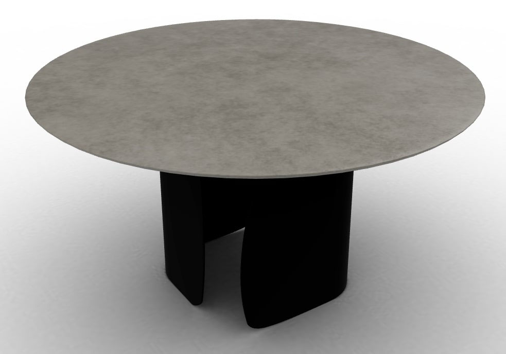 Twins W55.1-inch Ceramic/Metal Customizable Round Dining Table