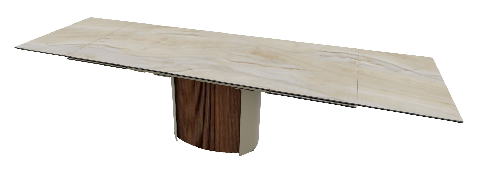 Yoroi W78.7"-98.4"-118.1" Ceramic/Metal/Wood Customizable Extendable Rectangular Dining Table