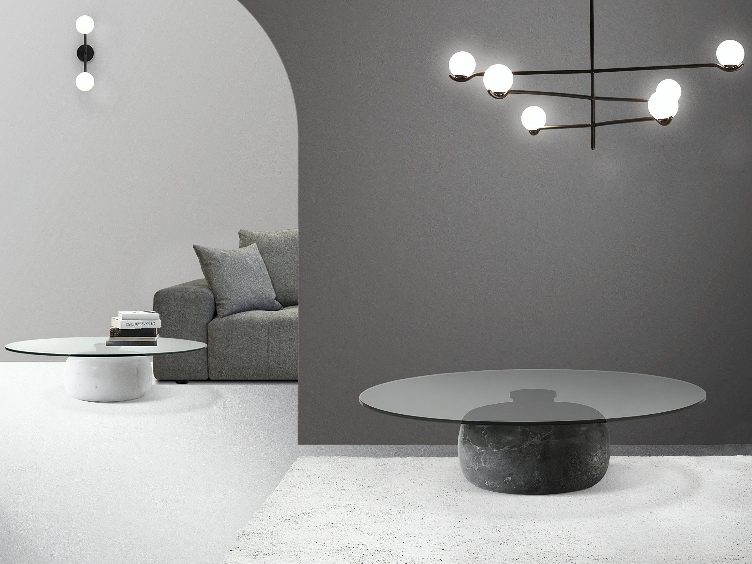 Skip Round Glass/Marble Coffee Table