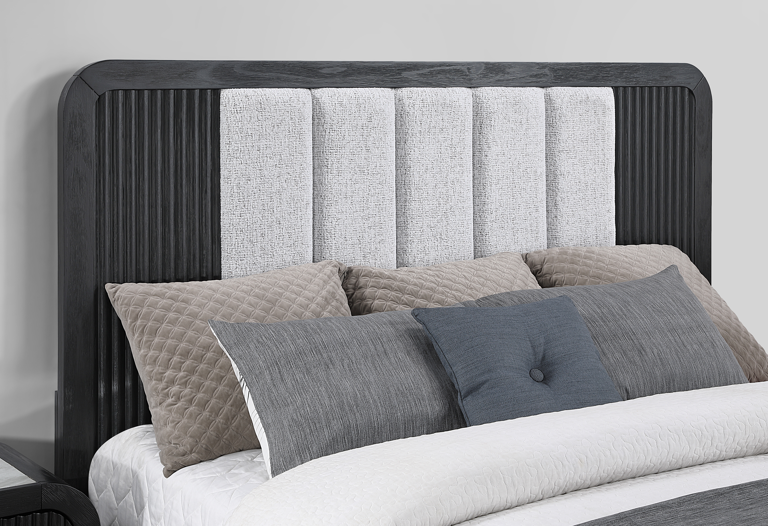 Beckett Panel Bed with Fabric Headboard