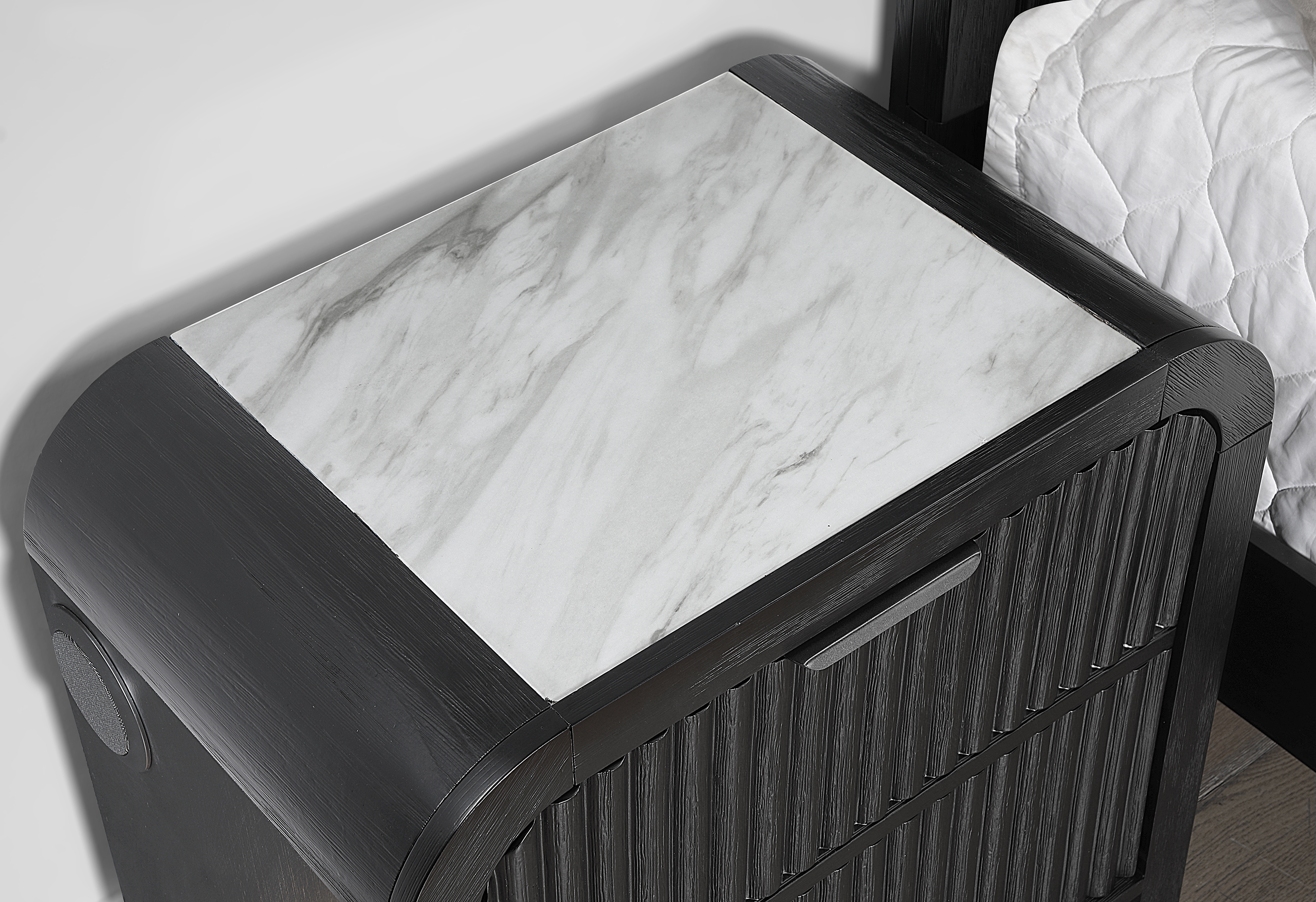 Beckett Nightstand with LED, Speaker and Cooler