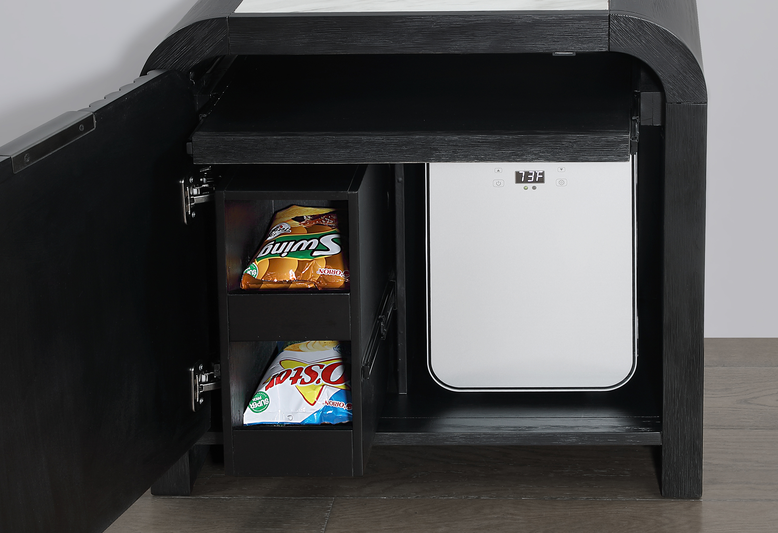 Beckett Nightstand with LED, Speaker and Cooler