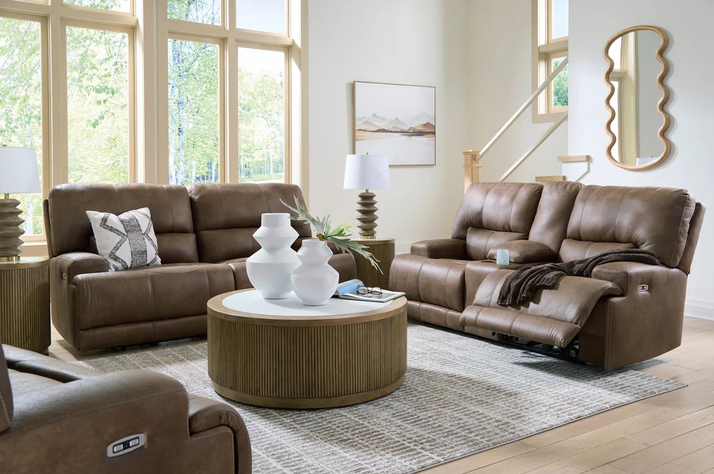Beckley Place Faux Leather 2-Seat Power Reclining Sofa w/Adjustable Headrests