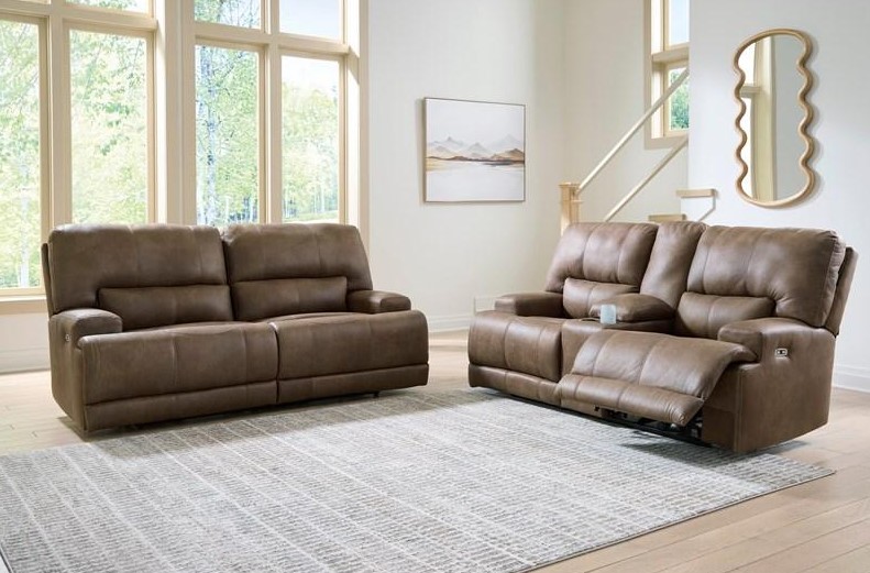Beckley Place Faux Leather 2-Seat Power Reclining Sofa w/Adjustable Headrests