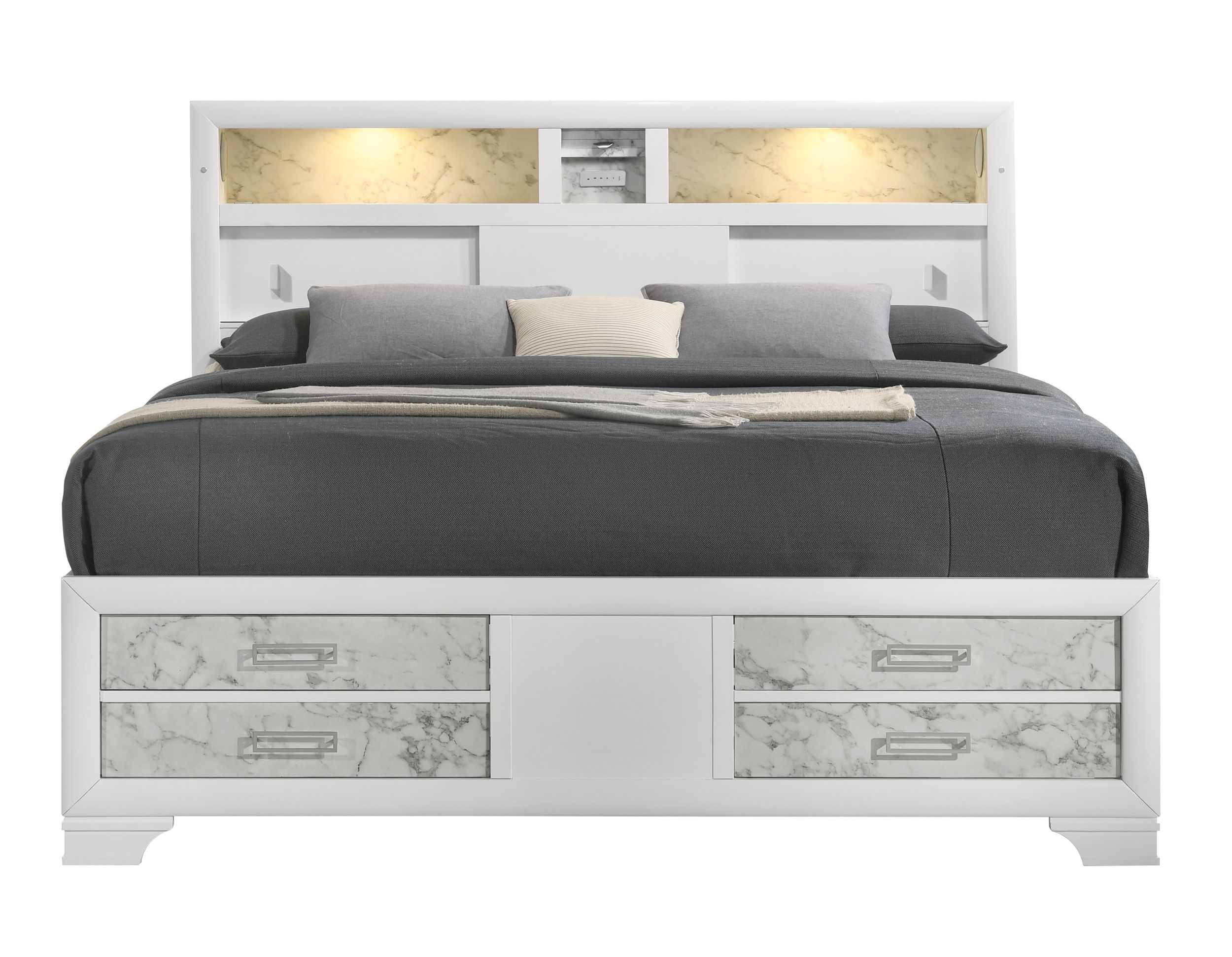 Soul Wood Panel Storage Bed w/LED Light