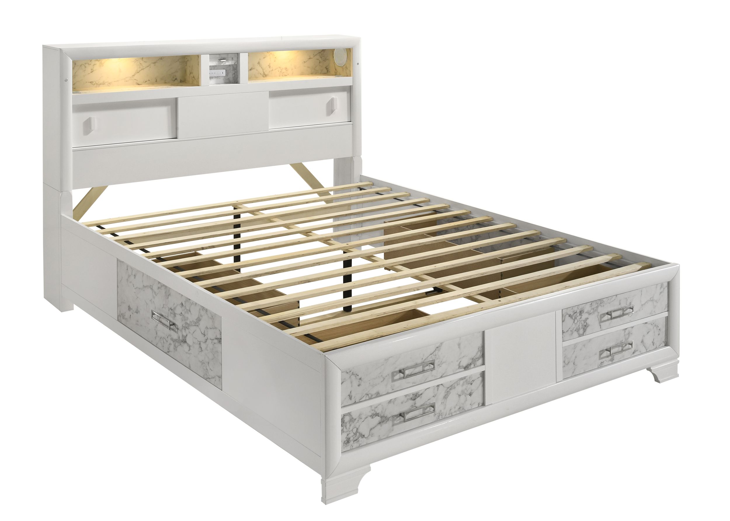 Soul Wood Panel Storage Bed w/LED Light