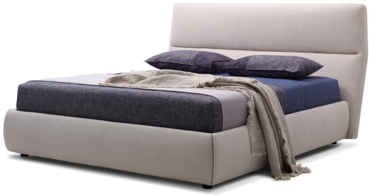 Lunar Storage Tweed Fabric Queen Size Bed