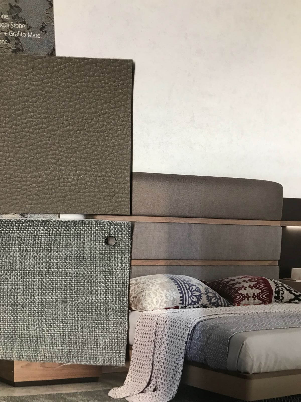 ESF Italia Leo Modern Bed with Upholstered Headboard