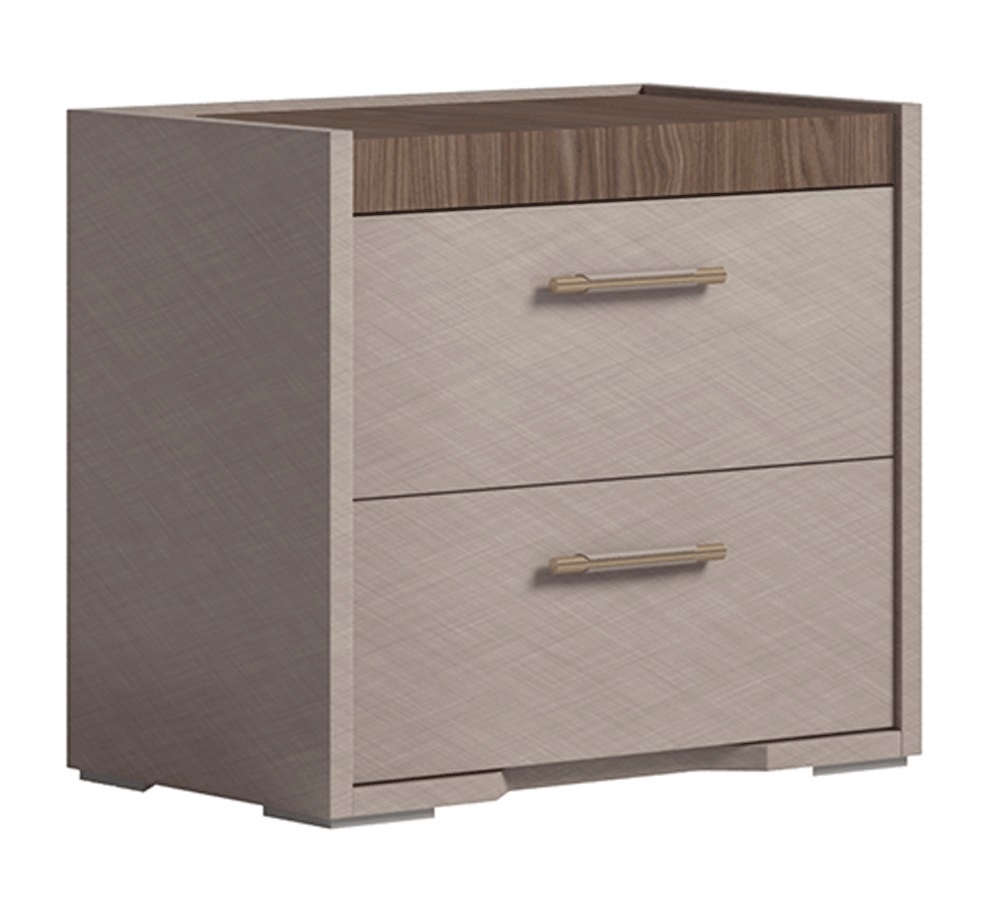 NORAs　ノラズ　NICE(ウォールナット) Status, Italy Nora Veneer Nightstand w/2 Drawers, Brown