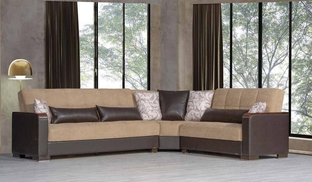 Armada X Fabric/PU Convertible L-Shaped Sectional
