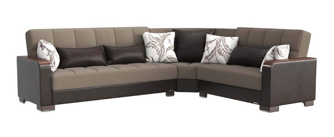 Armada X Fabric/PU Convertible L-Shaped Sectional