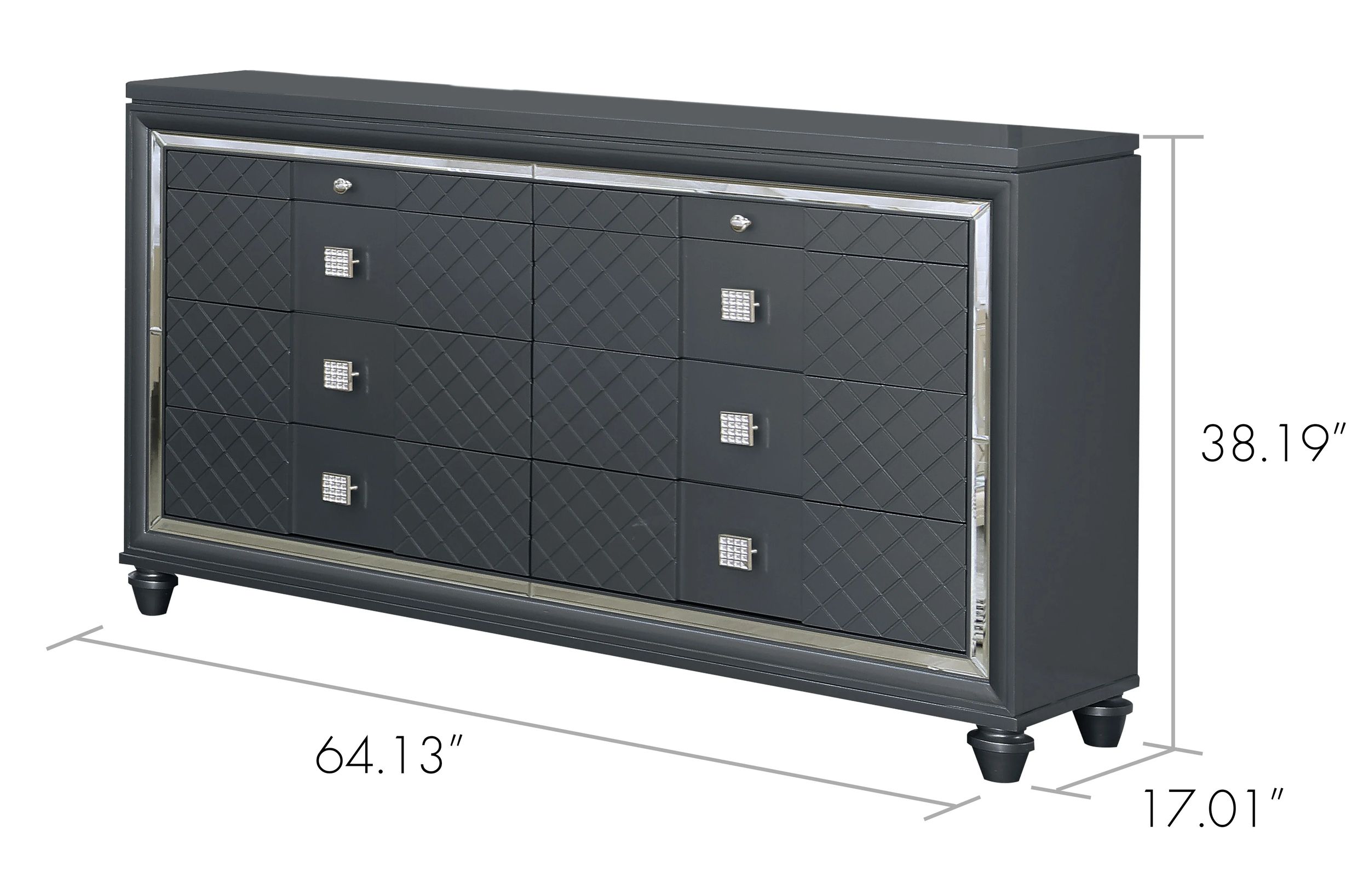 SM Carlyle Fabric/Wood Panel Storage Bedroom Set w/LED Light