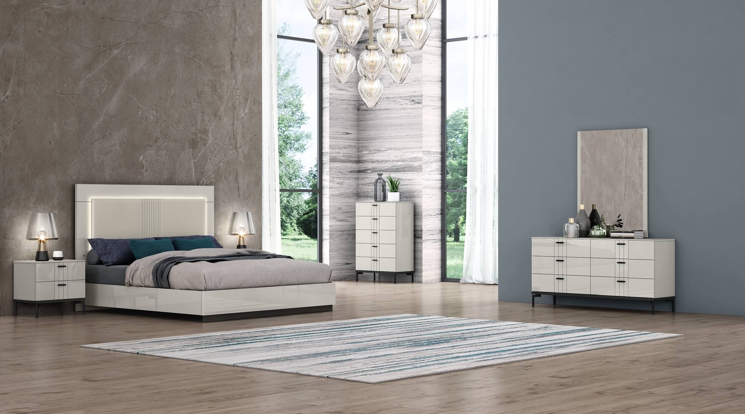 Bella Premium Leatherette LED King Size Bed