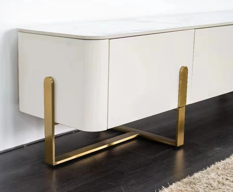 Bella Porcelain Top TV Sideboard with 4 Soft Close Storage Compartments