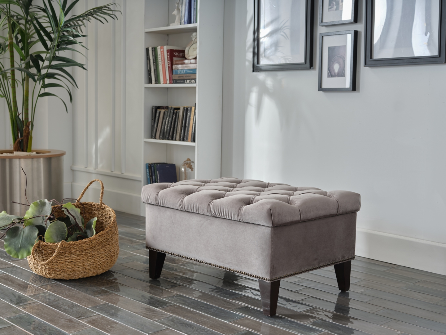 Cecilia Fabric Rectangle Storage Ottoman
