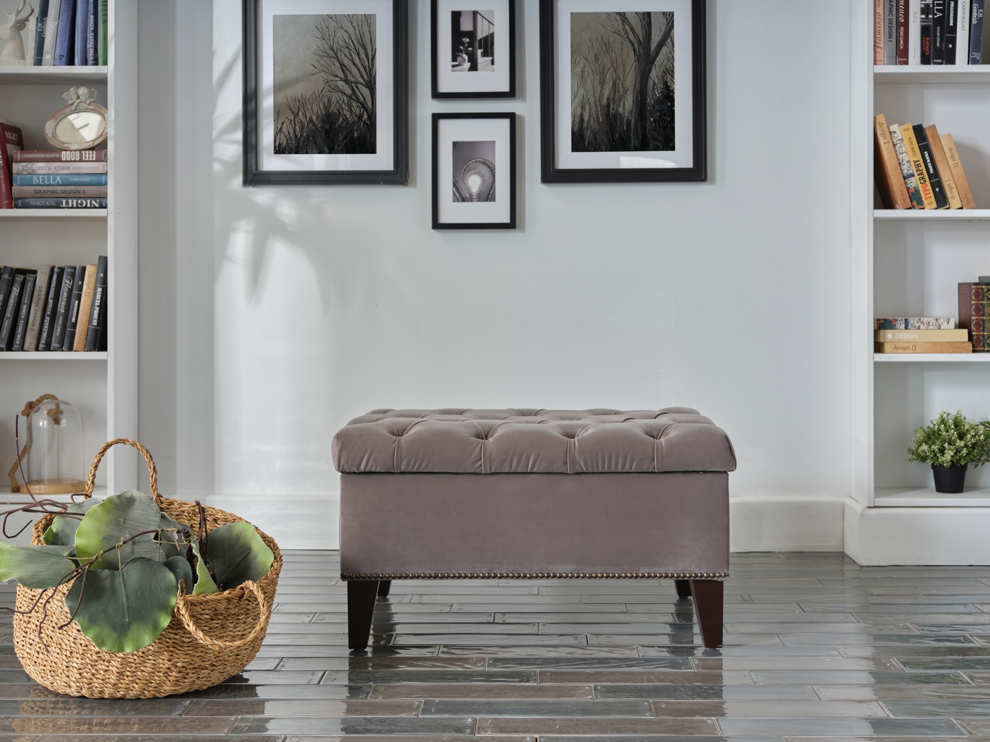 Cecilia Fabric Rectangle Storage Ottoman