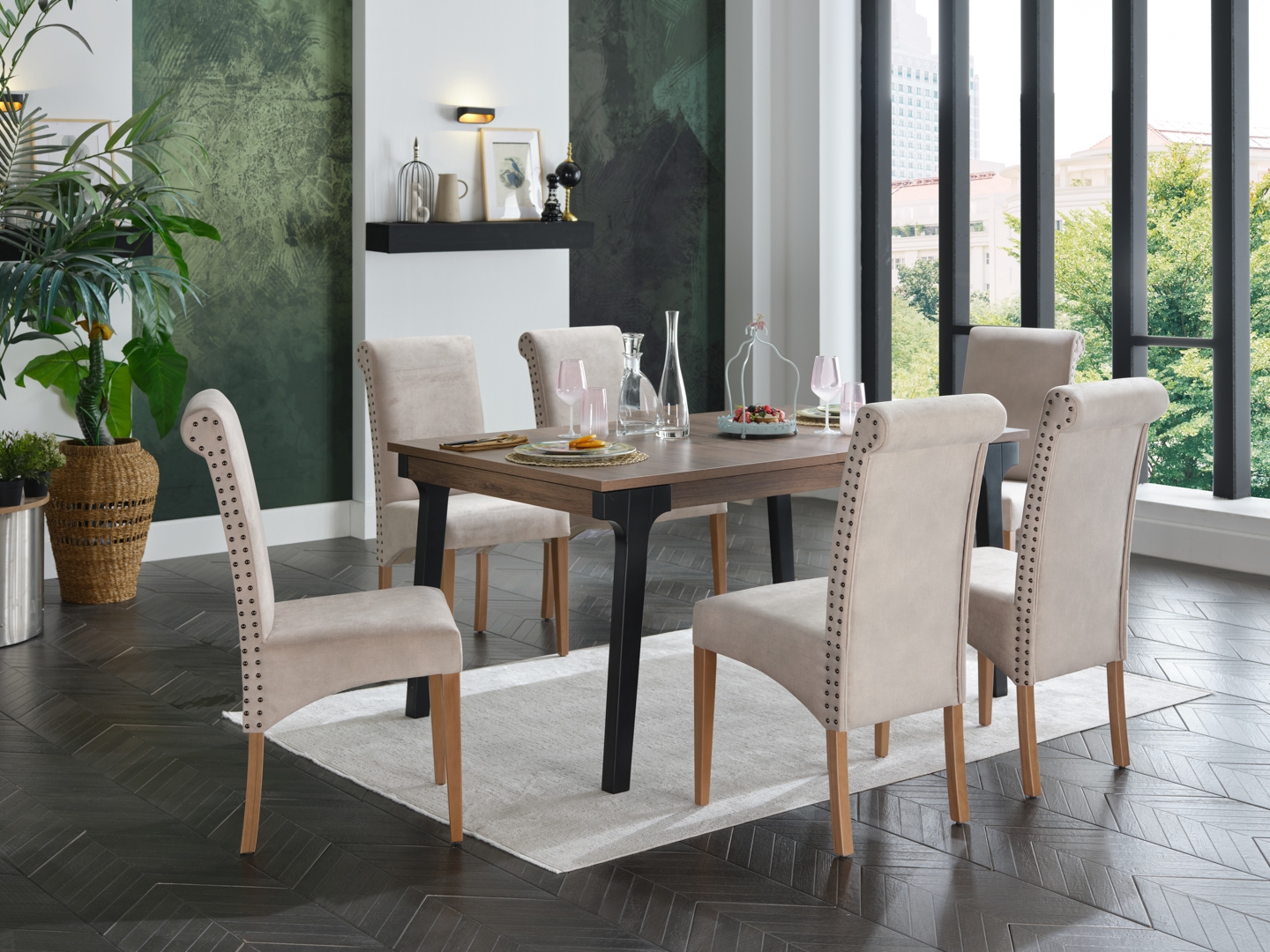 Kennedy Extendable Dining Set w/Margo Chairs