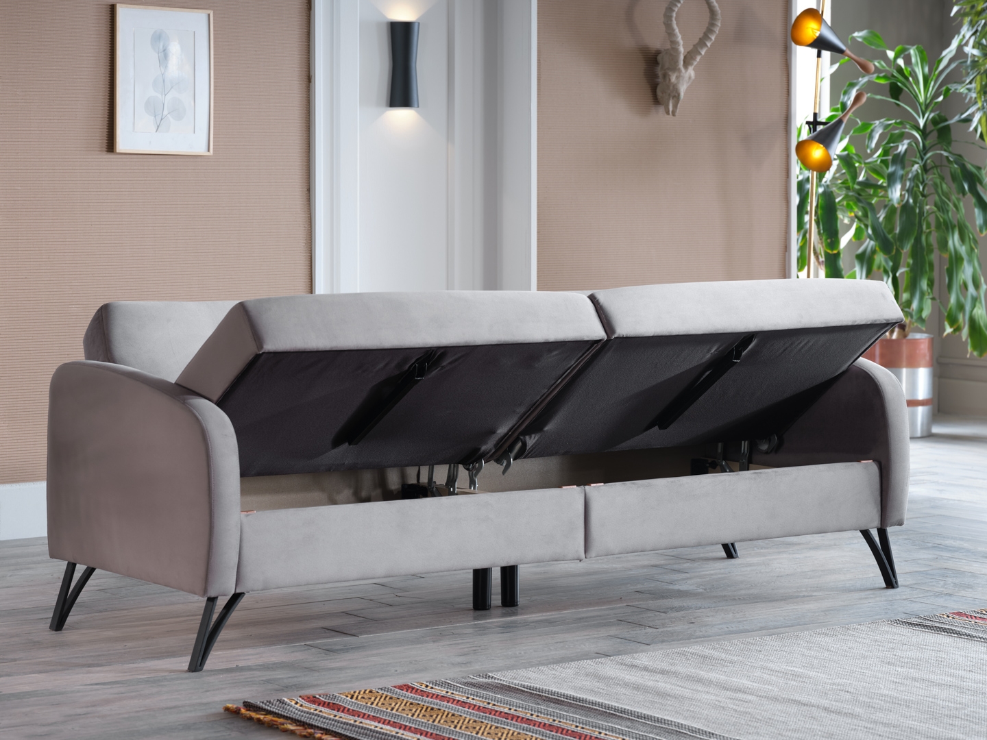 Juniper Fabric Storage Sleeper Sofa