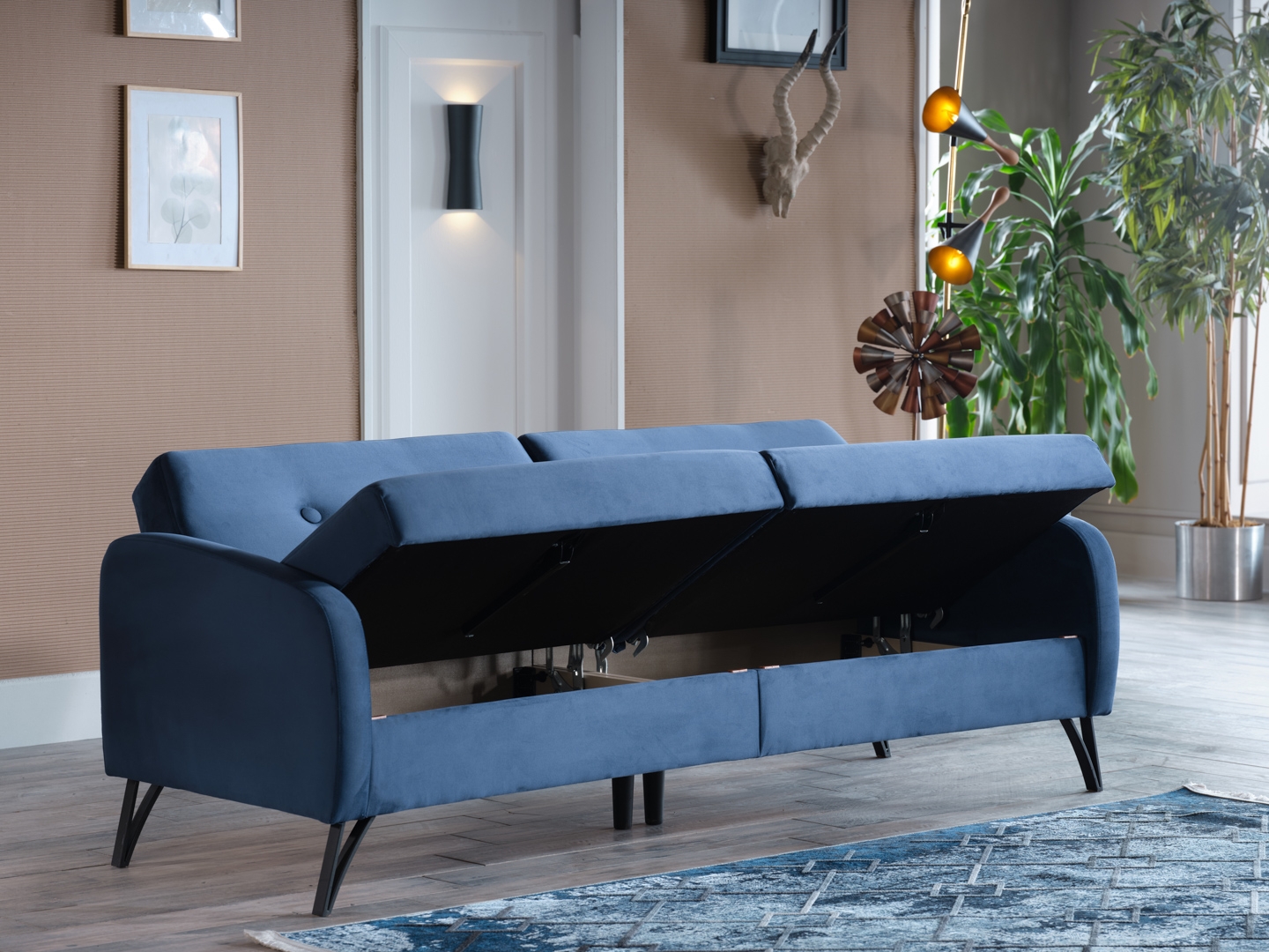 Juniper Fabric Storage Sleeper Sofa