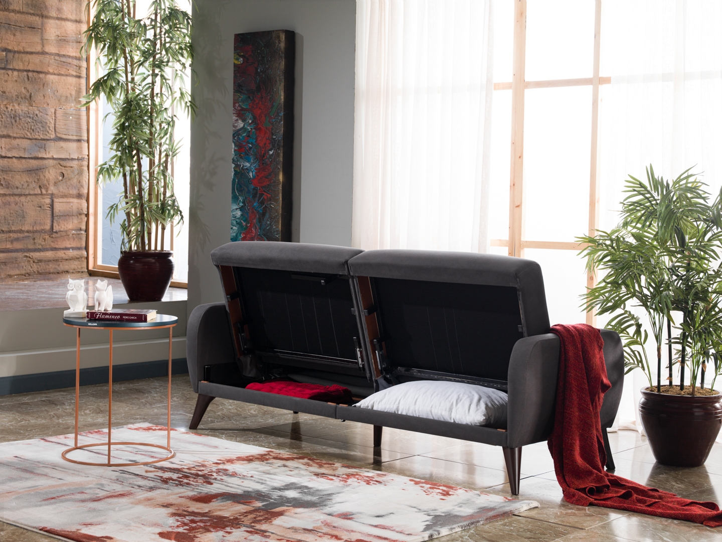 Flexy Fabric Storage Sleeper Sofa In a Box