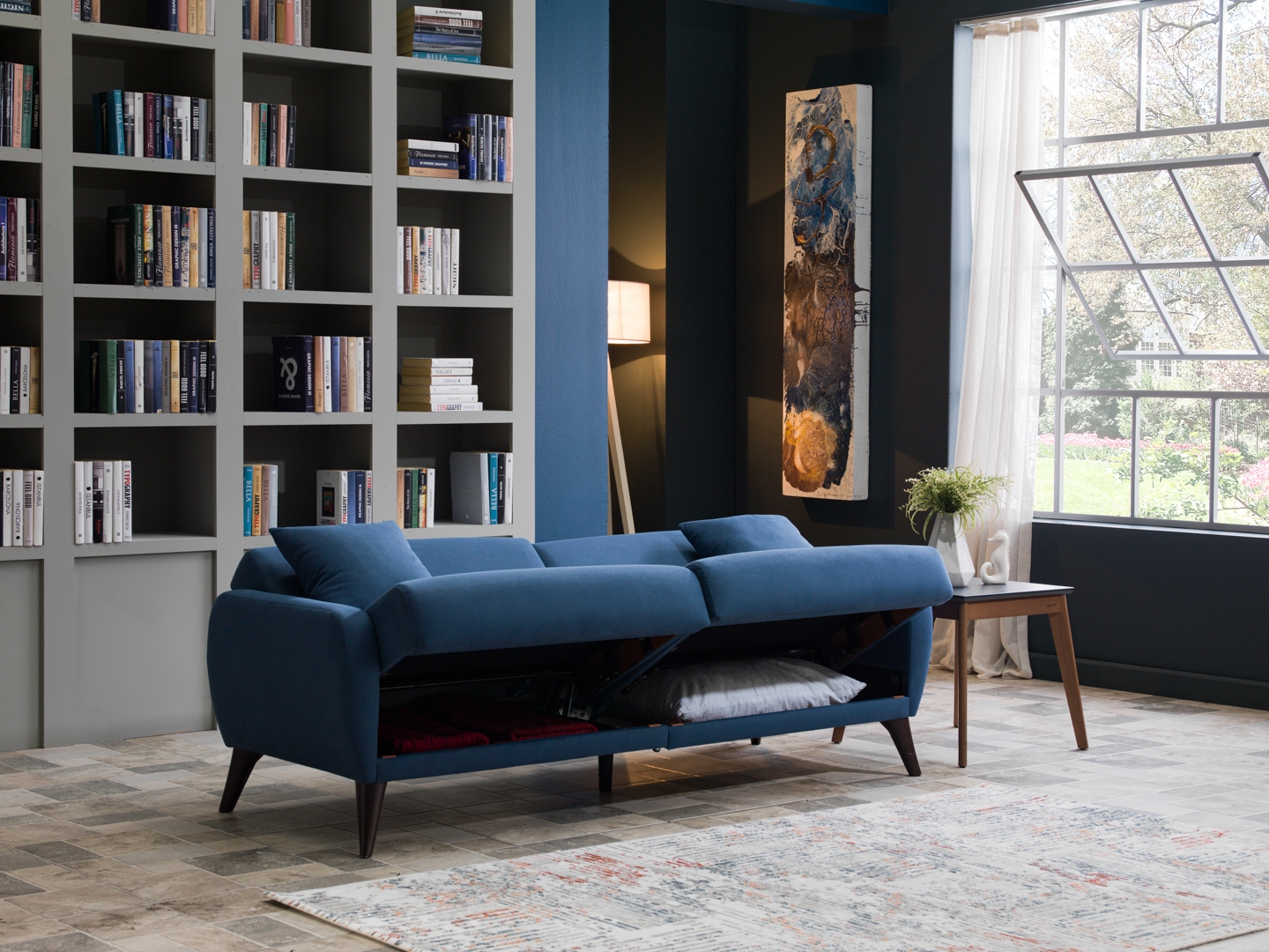 Flexy Fabric Storage Sleeper Sofa In a Box