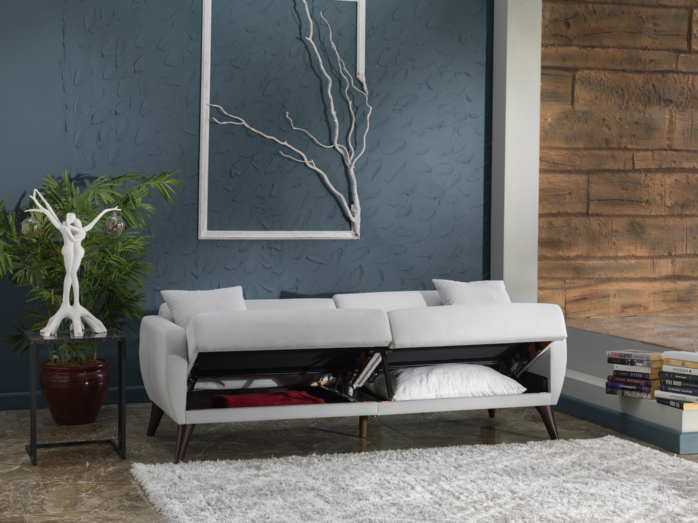 Flexy Fabric Storage Sleeper Sofa In a Box