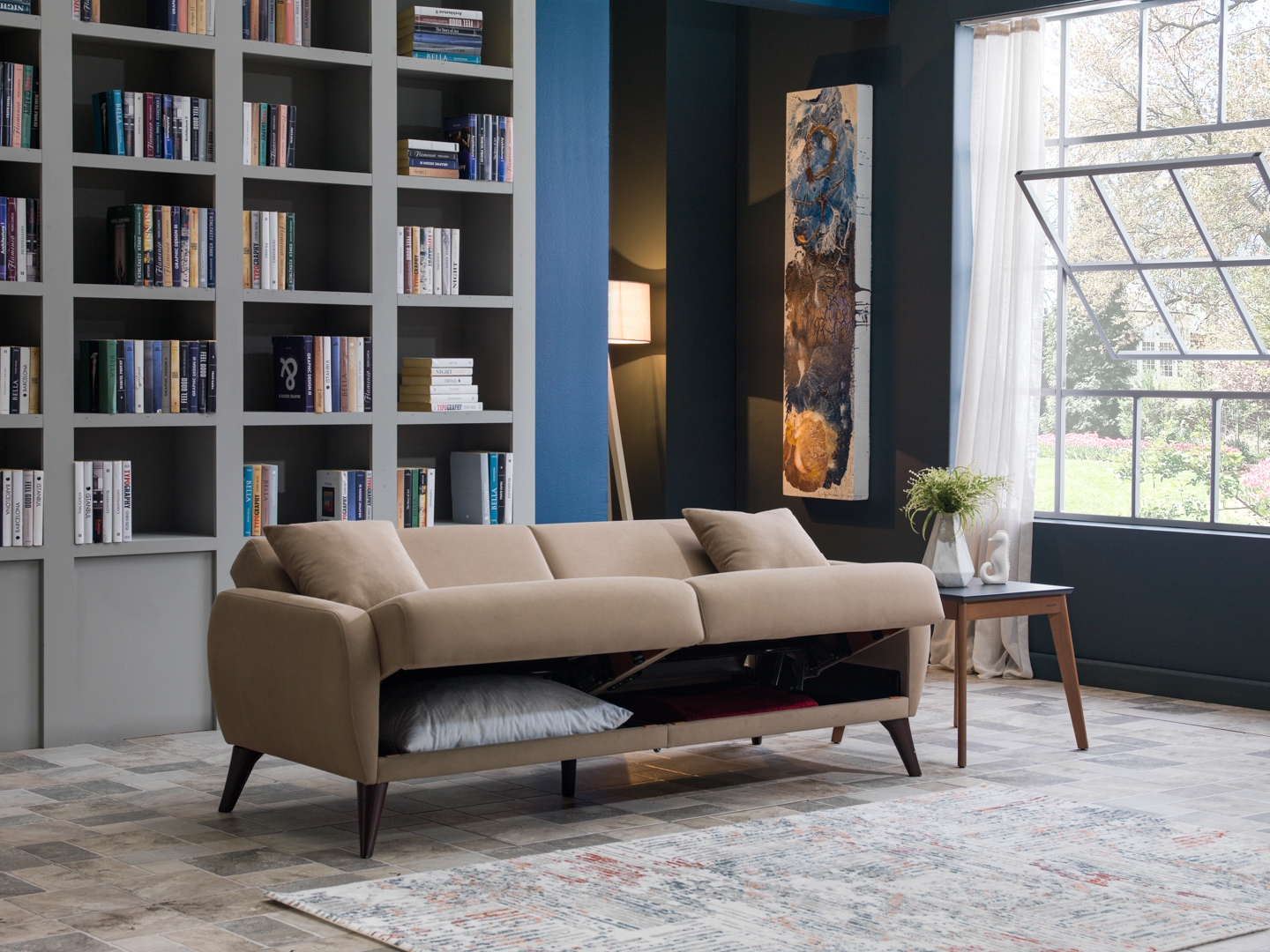Flexy Fabric Storage Sleeper Sofa In a Box