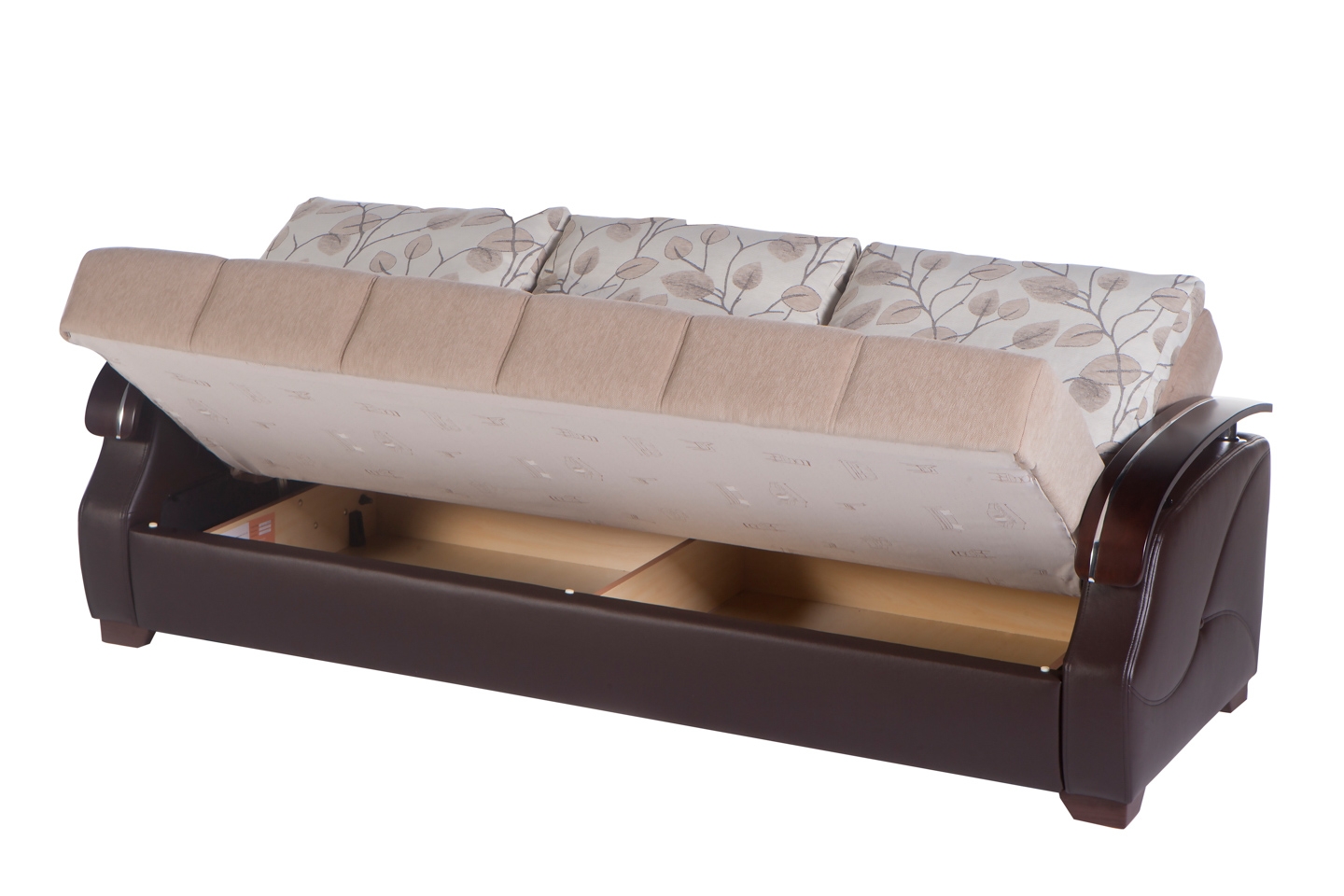 Costa Fabric/PU Storage Sleeper Sofabed