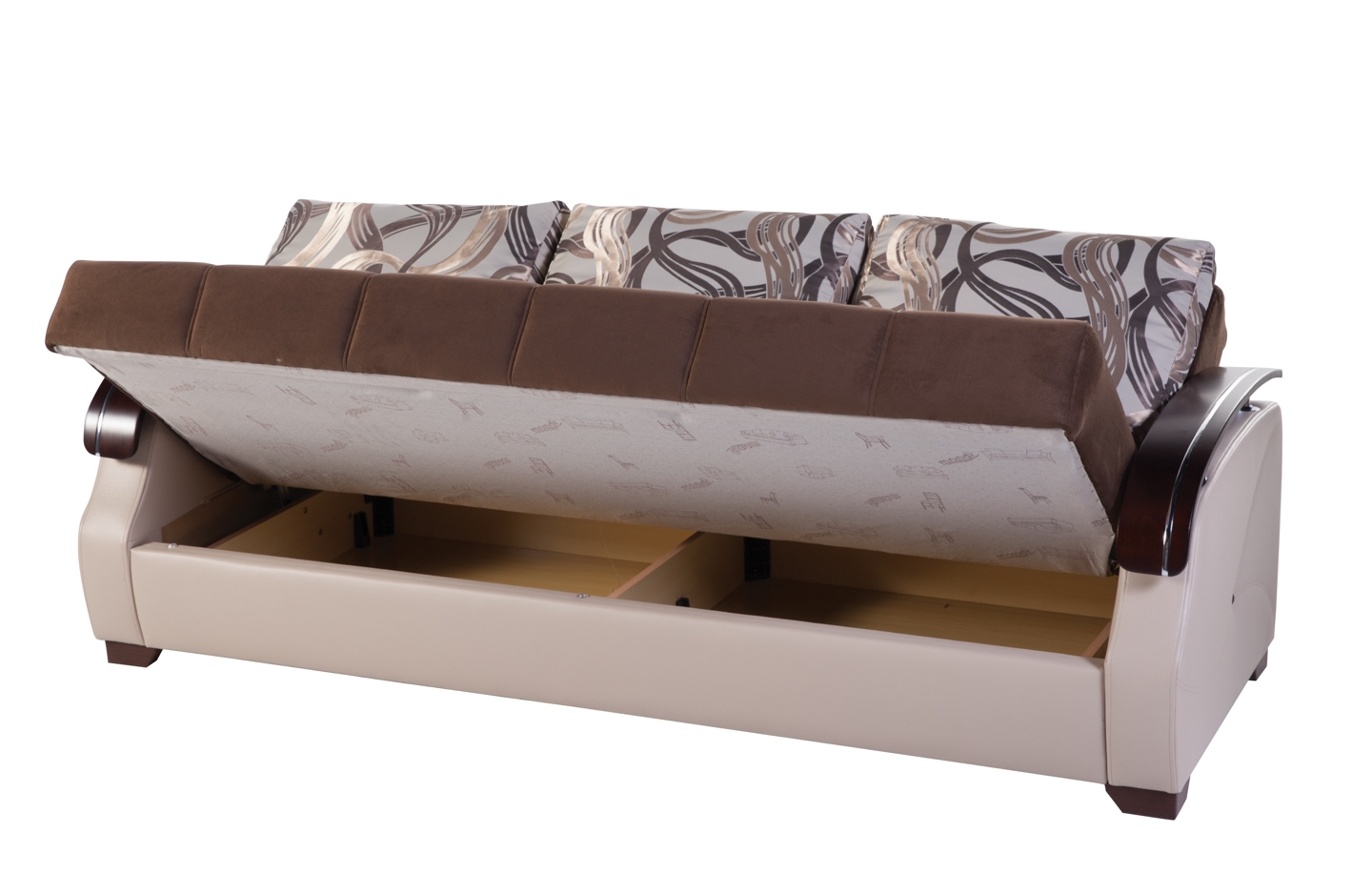 Costa Fabric/PU Storage Sleeper Sofabed