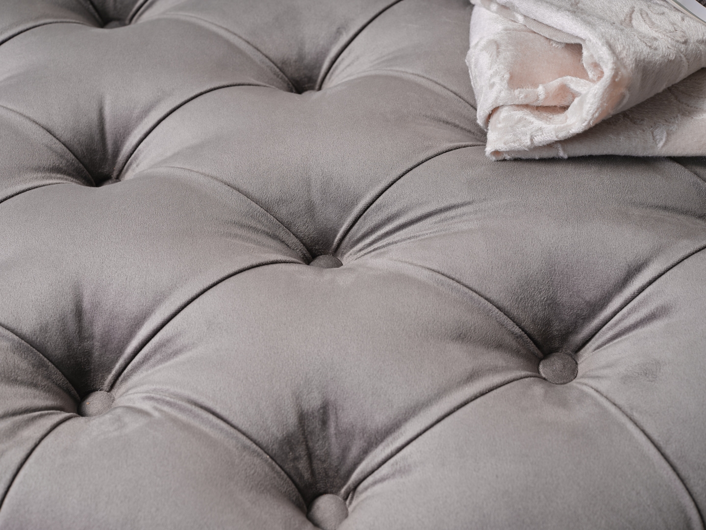 Suave Fabric Round Storage Ottoman