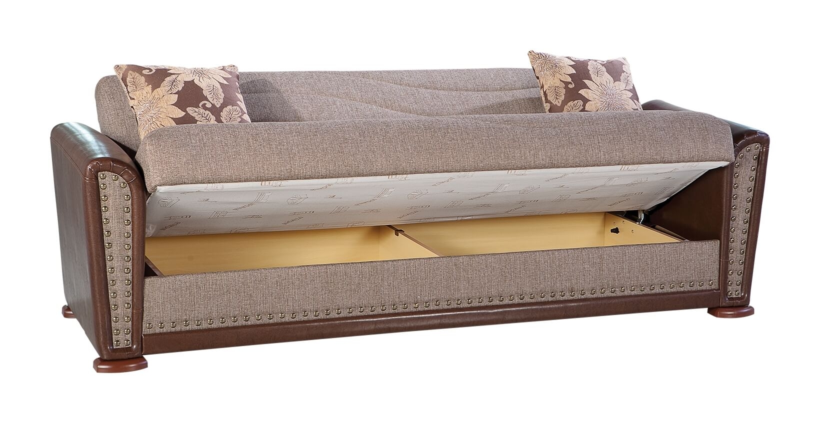 Alfa Fabric/PU Storage Sleeper Sofabed