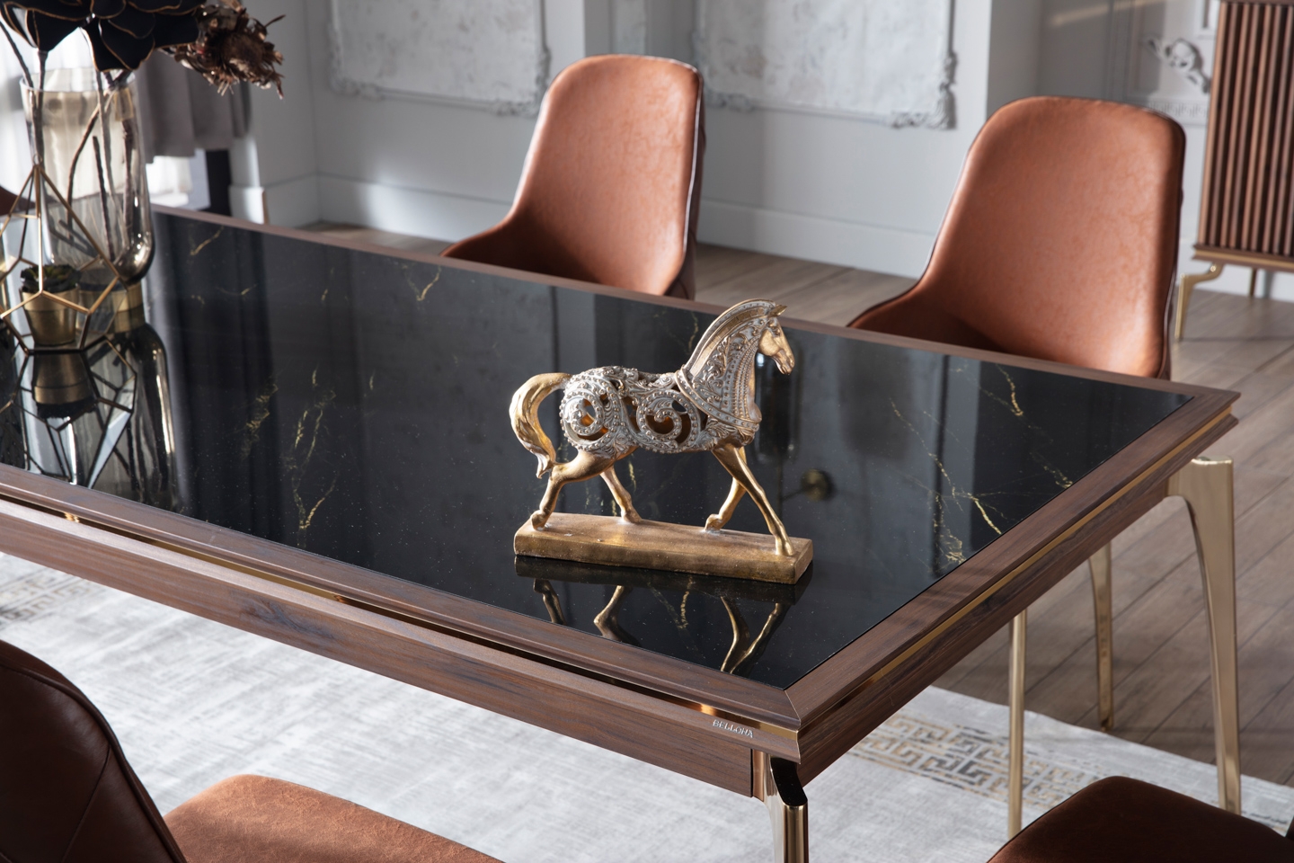 Montego Marble/Metal Dining Table
