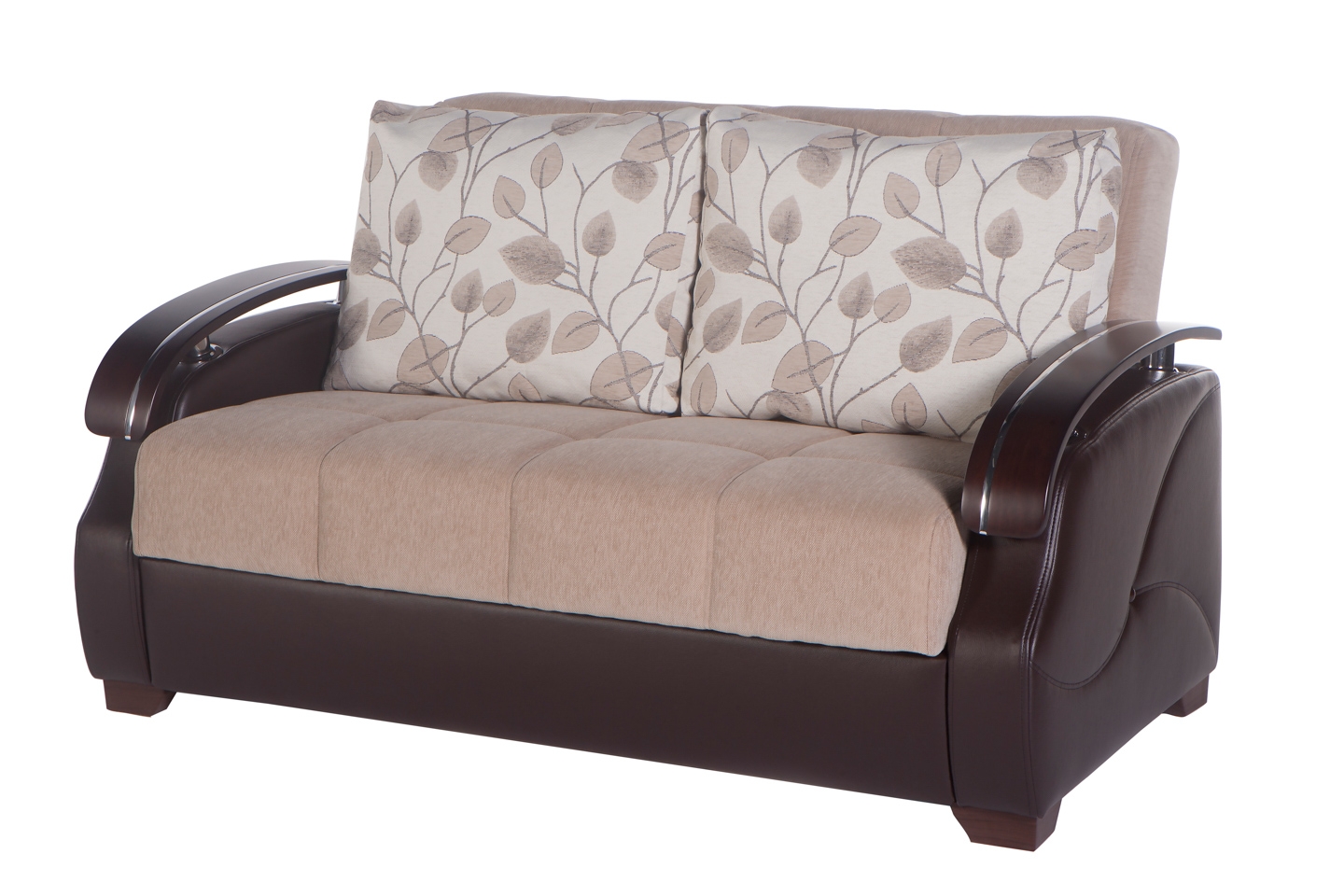 Costa Fabric/PU Storage Sleeper Loveseat