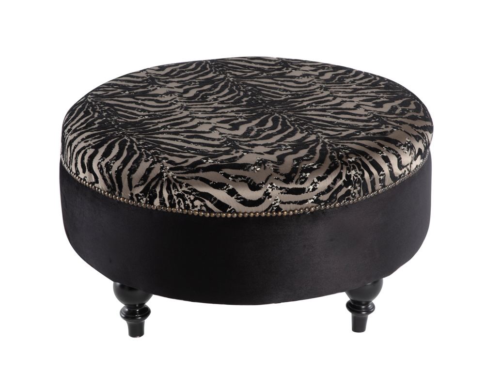 Gaze Fabric Round Ottoman