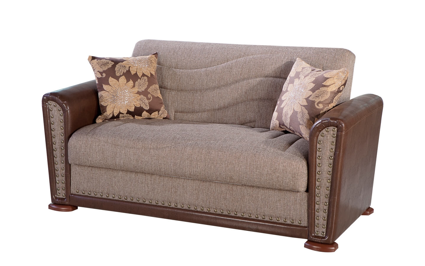 Alfa Fabric/PU Storage Sleeper Living Room Set