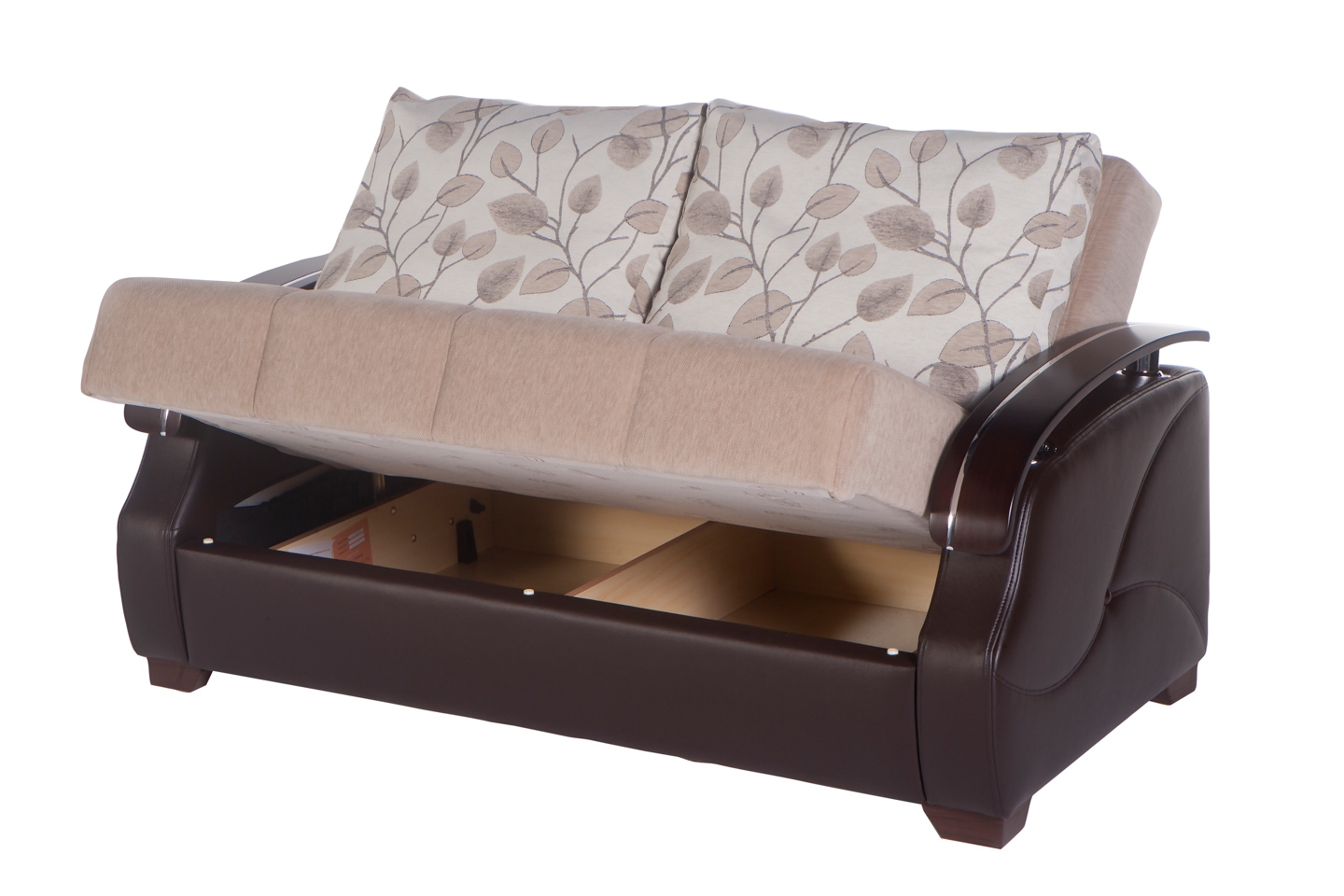 Costa Fabric/PU Storage Sleeper Loveseat