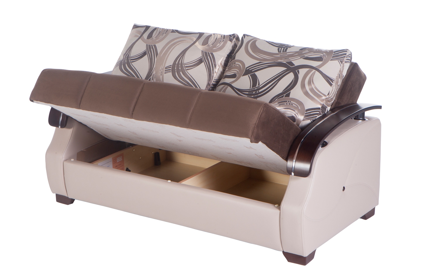 Costa Fabric/PU Storage Sleeper Living Room Set