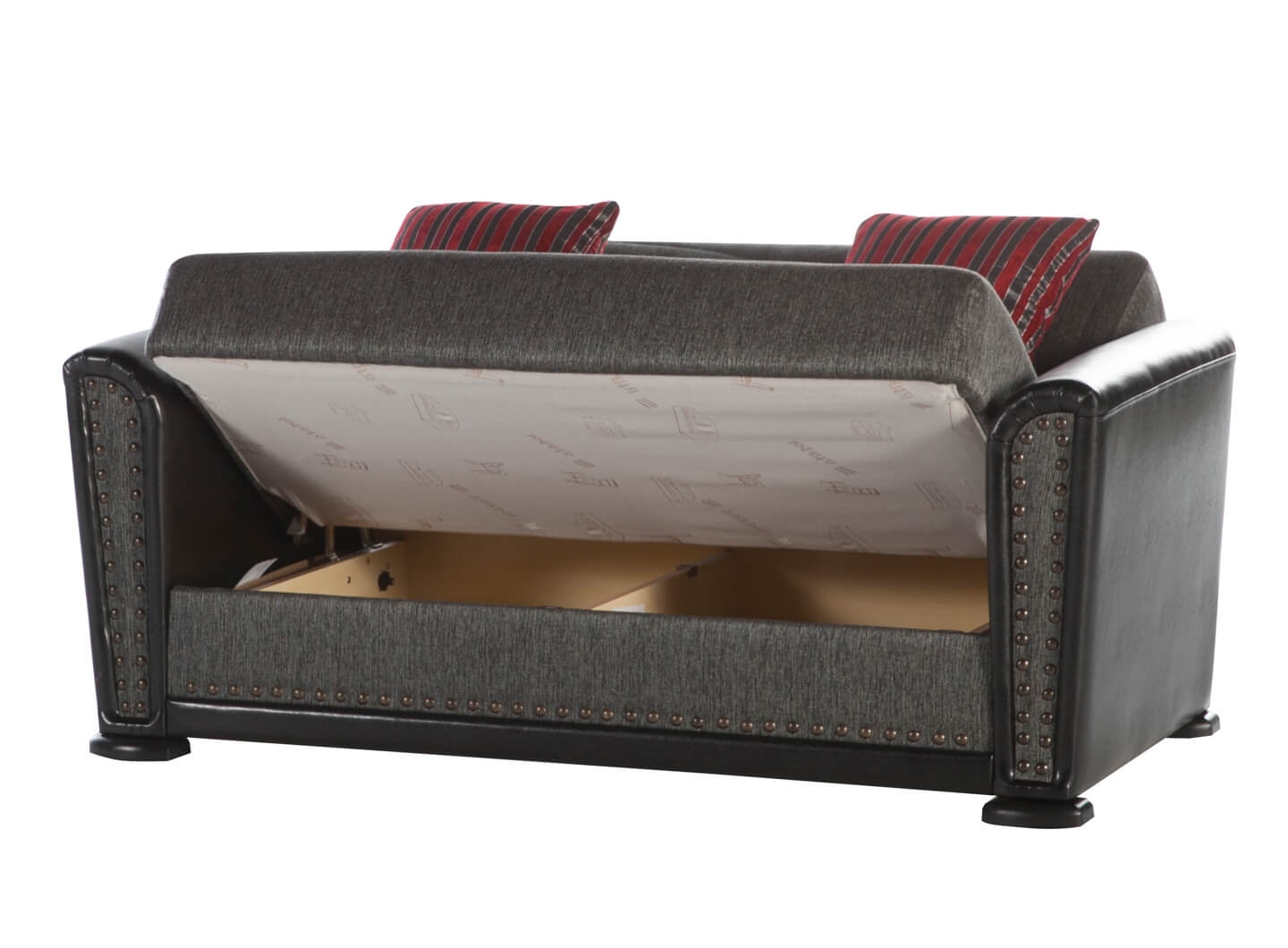 Alfa Fabric/PU Storage Sleeper Living Room Set