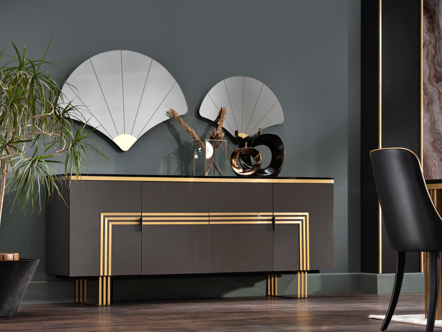 Carlino Marble/Metal Dining Set