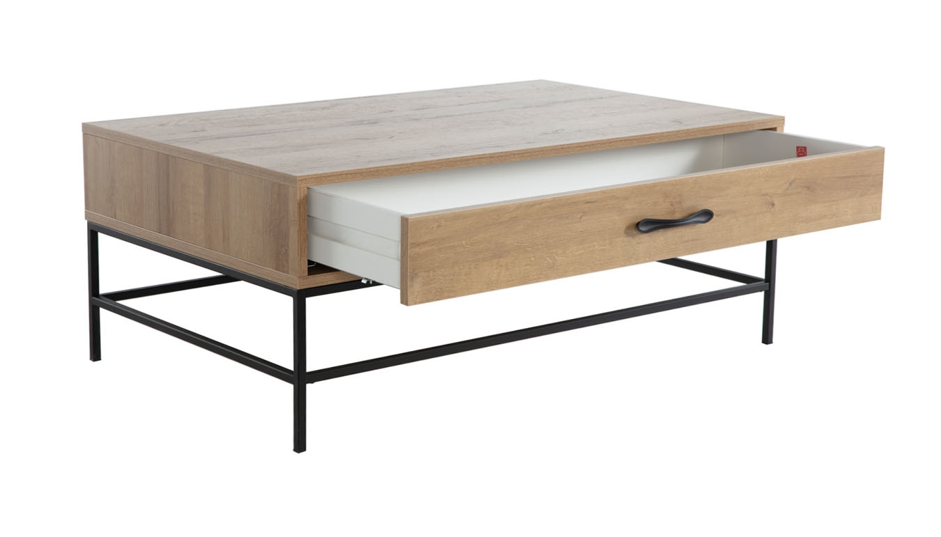 Drift Wood/Metal Rectangular Coffee Table