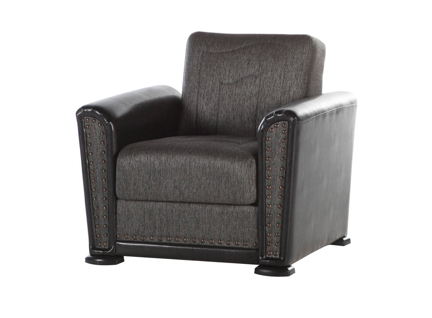 Alfa Fabric/PU Storage Sleeper Armchair