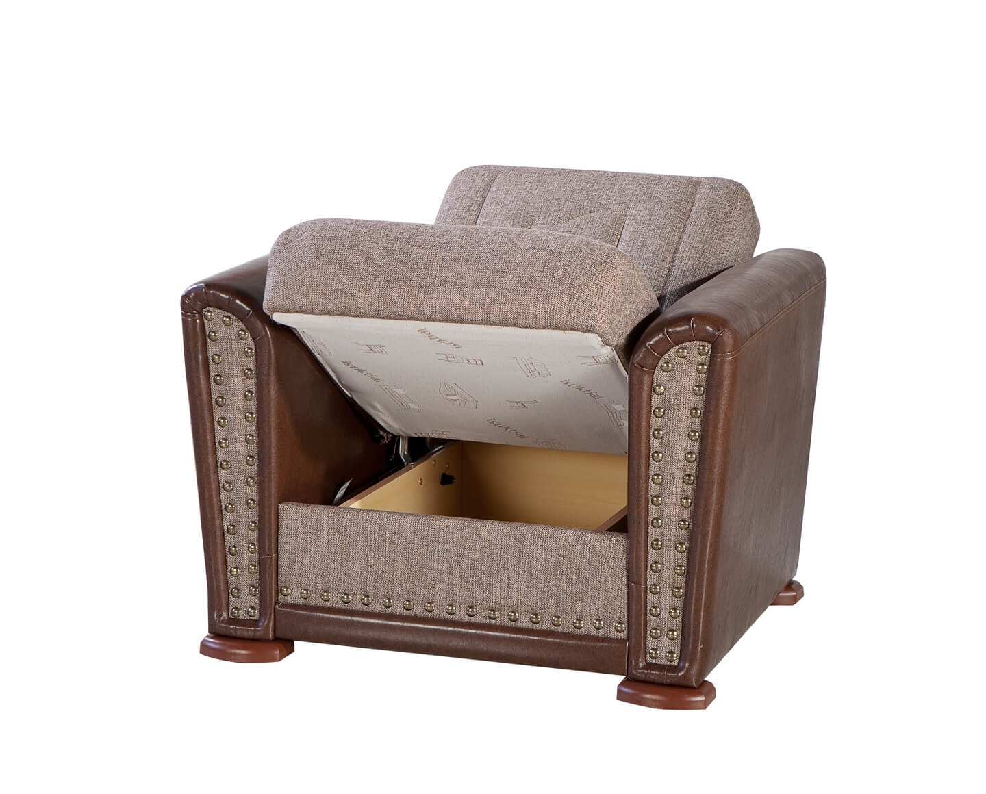 Alfa Fabric/PU Storage Sleeper Living Room Set