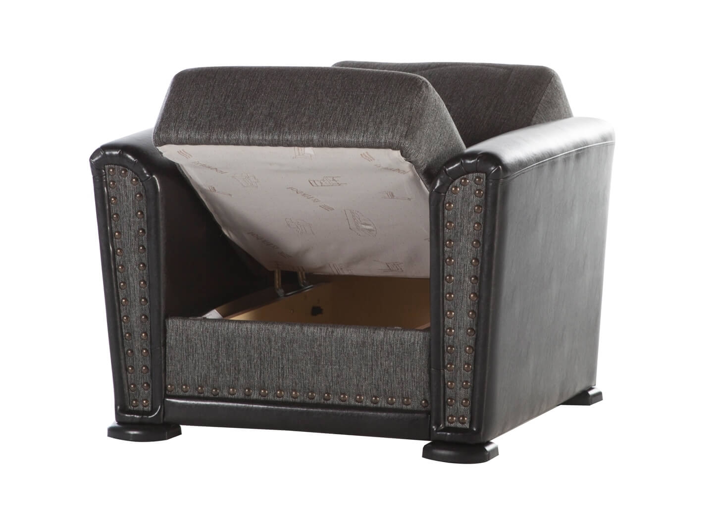 Alfa Fabric/PU Storage Sleeper Armchair