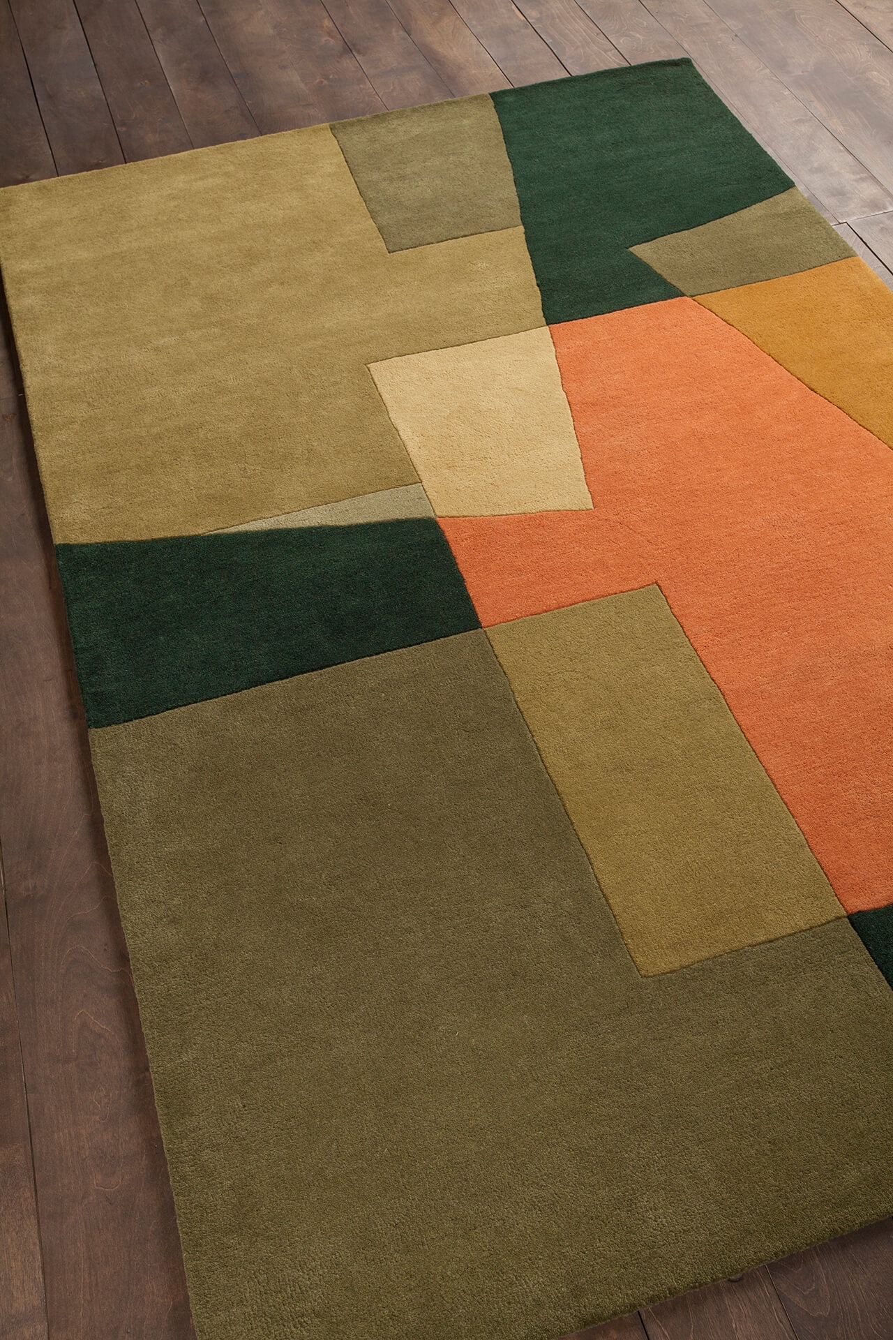 Bense Garza Wool Rectangular Hand-tufted Rug, 5' x 7'6"